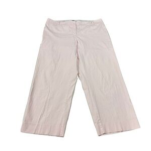 Talbots Signature Women Pink Flat Front Chino Pants Sz 14x27 Stretch High-Rise